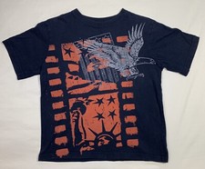 Boy’s American Flag Eagle Blue Shirt Size Medium (8-10)