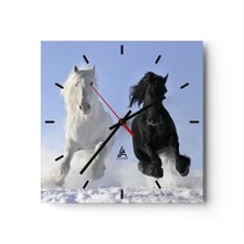 Horloge murale en verre 30x30cm Animaux beauté compétition Wall Clock