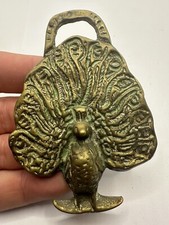 Ancien paon faisan oiseau cheval laiton martingale harnais mariée médaillon