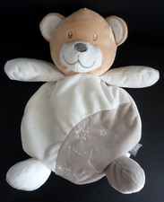 M2. Doudou peluche Range pyjama MES PETITS CAILLOUX OURS blanc gris étoile  TTBE