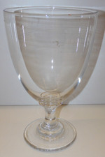 -SUPERBE ANCIEN TRES GRAND VERRE A PIED CRISTAL XXL soufflé  XIXe Collection   D