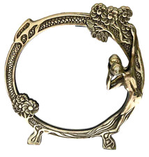 Joli MIROIR à poser style arn nouveau bronze