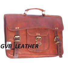 Homme Authentique Vintage Cuir Messager Ordinateur Portable Sac Travail Mallette
