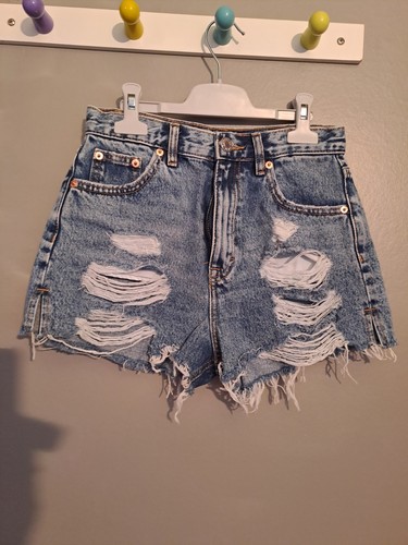 Short jean troué bleu - short, en
