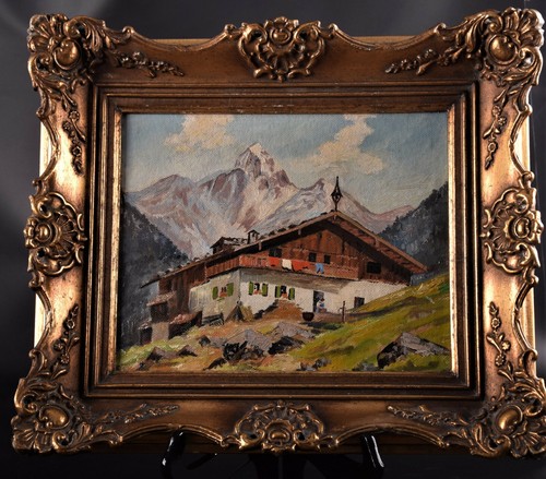 Vieux tableau huile paysage - vieux,