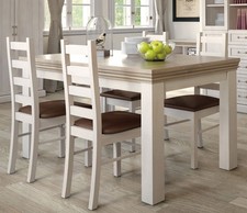 Table À Manger Royal 160x90cm Pin Écologique Scandinave Blanc Chêne Sauvage