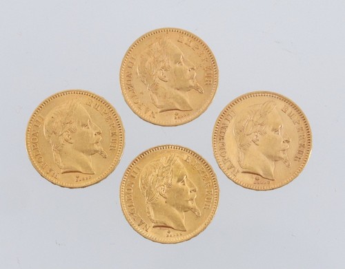 Lot pièces francs or - francs,