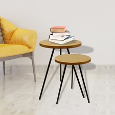 Élégant 2 Ton Noir et Or 3 Jambe Côté Table/Salle à Manger Maison Accent Décor