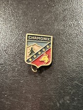 Rare Insigne broche ski montagne vintage blason ville de CHAMONIX Augis Lyon