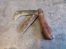 Ancien Couteau Pliant de Travail " SNCF " Double Lame Serpette Cheminot