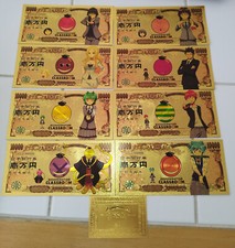 Lot Billet Assassination Classroom OR Collector Gold card carte Koro Goodies Tic
