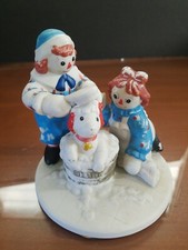 Vintage Flambro  Raggedy Ann & Andy with Dog 