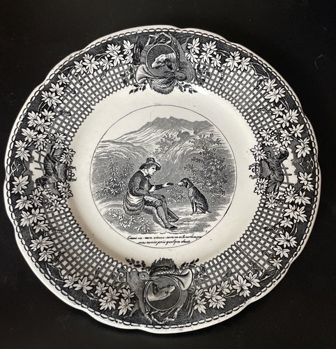 Assiette xix faïence opaque - faïence,