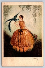 Postcard Woman In Lace Gown
