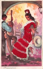 CPSM ILLUSTRÉE PETENERAS DANSE TRADITIONNELLE DANSEUSE DE FLAMENCO
