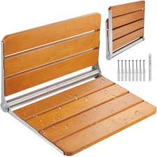 VEVOR Siège de Douche Pliant en Teck Banc de Douche Mural Charge 226,8 kg Bain