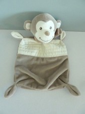 H9 - DOUDOU PLAT NICOTOY SIMBA SINGE GRIS BLANC ECHARPE TAUPE MARRON ET. NEUF*