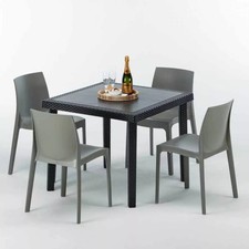 Table Carrée Noire 90x90cm