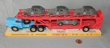 Norev Plastigam réf 95 : Transporteur voitures Berliet & 4 x Citroën 2cv Malle