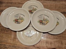 6 Assiettes Porcelaine  Décor Anne Ehret  Avec Recette Fondue Savoyarde