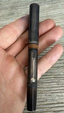 ANCIEN STYLO PLUME A LEVIER EN BAKÉLITE, ET ARGENT MASSIF PLUME EN OR 18k