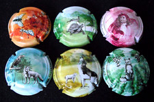 6 Capsules de champagne génériques : série 1217 à 1217e fables de La Fontaine