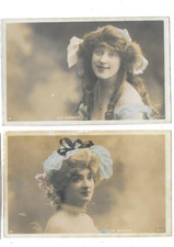 2 CPA carte postale ancienne jeunes filles au bonnet pour la  Ste Catherine
