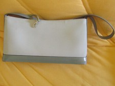 SAC A MAIN LACOSTE - CUIR - BLEU CLAIR  - BON ETAT - AVEC SAC ANTI POUSSIERE
