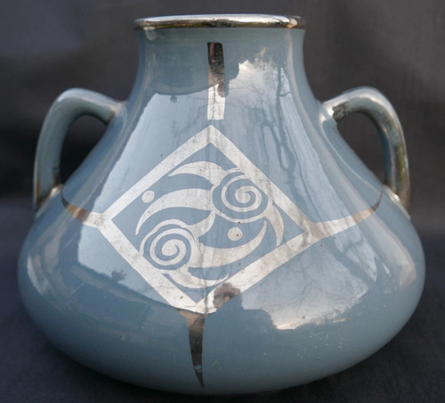 Vase faïence bleu - vase, deco