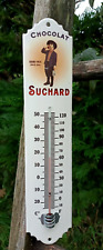 Plaque émaillée thermomètre émaillé Suchard garçon 30 cm émail made in France