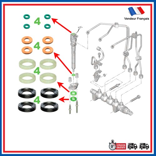 Kit joint injecteur pour - joint,