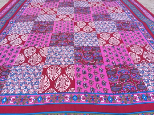Couvre lit indien floral fait - indien,
