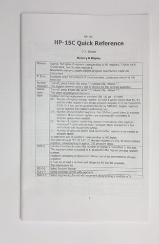 Hewlett packard 15c - packard, hp-15c