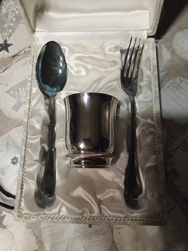 Coffret baptême métal - de,