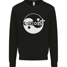 Coexister Monde Paix Amour Religion Hippie Anti-Guerre Sweatshirt Pour Hommes