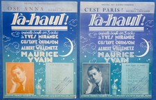 CHEVALIER OPÉRETTE LÀ-HAUT PARTITION x2 PARIS +ANNA YVAIN WILLEMETZ 1923 VALERIO