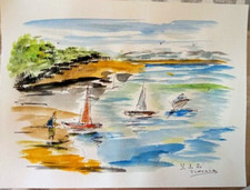 AQUARELLE MARINE ARS EN RE ART