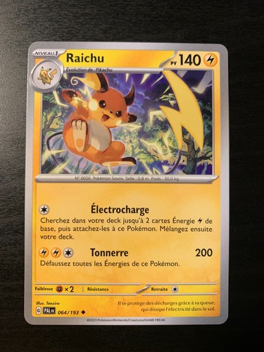 Carte pokémon unco - pokémon, raichu