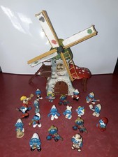 Les Schtroumpfs - Schleich - Le Moulin. Occasion + lot schtroumpfs