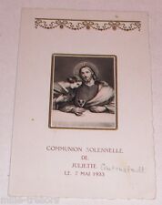 Ancien Menu de Communion de