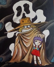 TABLEAU PEINTURE TOILE ALFRED ALABATOR 80S VINTAGE STREET ART ORIGINAL CHRISK