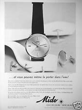 PUBLICITÉ 1960 MONTRE MIDO OCEAN STAR VOUS POUVEZ MÊME LA PORTER DANS L'EAU !