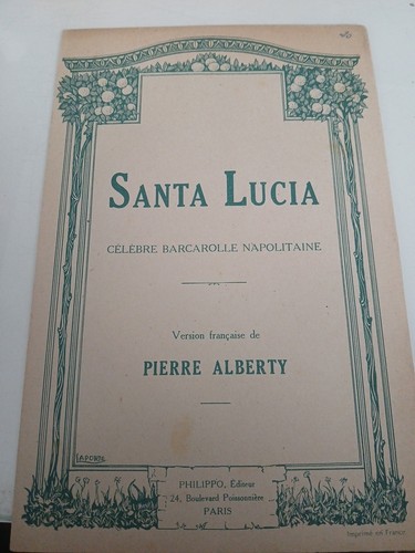 Ancienne partition santa lucia - partition,