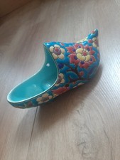 petit sabot en emaux de longwy bleu