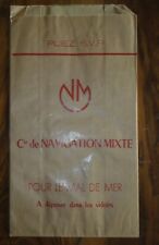 sac a vomis Compagnie de Navigation Mixte paquebot année 1950 craft non servi