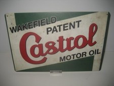 AFFICHE TÔLE HUILES LUBRIFIANTES PÉTROLE CASTROL