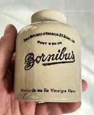 Ancien pot à moutarde publicitaire en grès bornibus paris - moutardier 