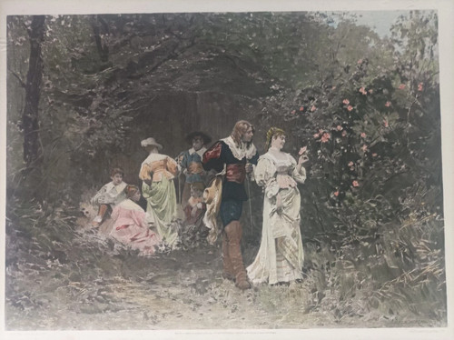 1878 gravure goupil sur le - gravure,