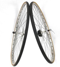 Paire roue boyau Maillard Normandy Helicomatic vélo ancien vintage old bicycle