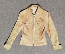 Veste cuir daim vintage années 60 marron clair marque iconnu
